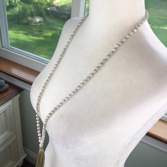 Mala Howlite I Am Patient Necklace Yogi Boho Wellness - Picture 5 of 9